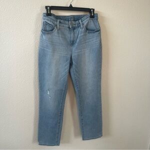 Girlfriend slim leg crop light wash jeans size 4